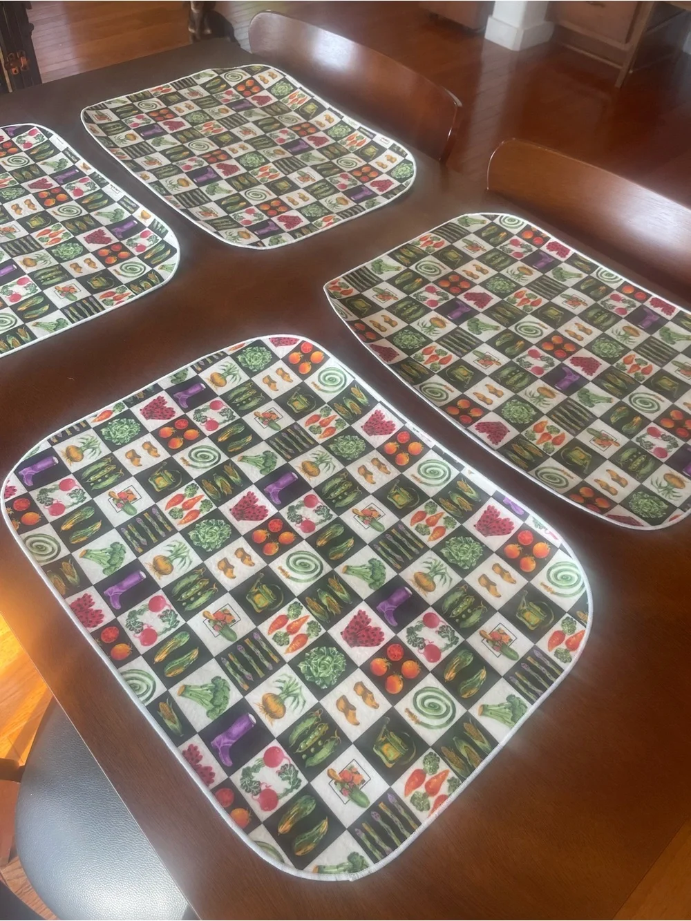Vintage Kitchen Placemats Set of 5 Vegetable Garden Theme Healthy Eating